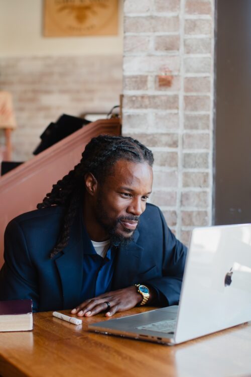 a man working on a laptop